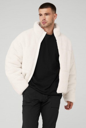 Alo Yoga Sherpa Stage Miesten Puffer Takki Ivory | Suomi 9324-RMADY