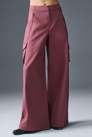 Alo Yoga Show Off Cargo Wide Leg (Regular) Naisten Housut Viininpunainen | Suomi 9863-WOULR