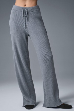 Alo Yoga Snuggle Up High-Waist Wide Leg Naisten Housut Harmaat | Suomi 1795-NBTWO
