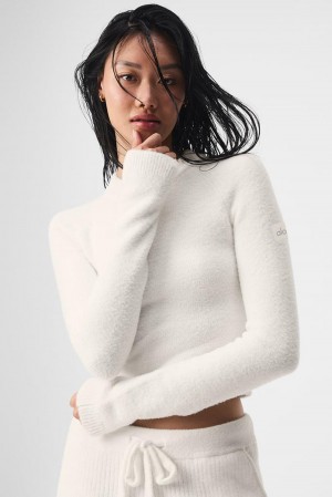 Alo Yoga Snuggle Up Naisten Pitkähihainen Ivory | Suomi 3715-SYHEX