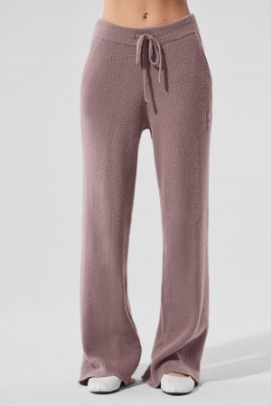 Alo Yoga Snuggle Up Sweater High-Waist Wide Leg Naisten Housut Mushroom | Suomi 4726-ZENVU
