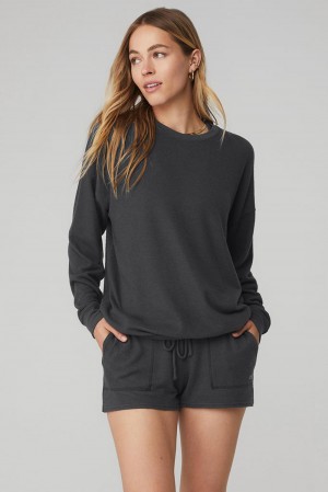 Alo Yoga Soho Naisten Villapusero Anthracite | Suomi 1275-WYEHV