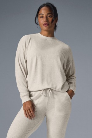 Alo Yoga Soho Naisten Villapusero Oatmeal Heather | Suomi 7015-WQKPG