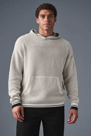 Alo Yoga Sports Club Knit Miesten Huppari Bone | Suomi 6875-KOFUL