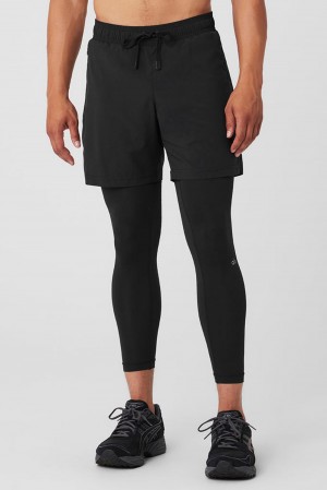 Alo Yoga Stability 2-In-1 Miesten Housut Mustat Mustat | Suomi 1827-JATPQ