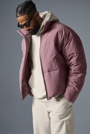 Alo Yoga Stretch Woven Street Miesten Puffer Takki Woodrose | Suomi 4053-GQALO