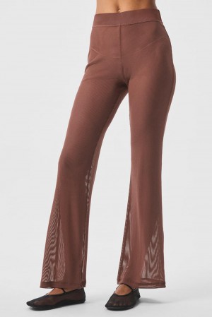 Alo Yoga Striped Mesh Tropical Nights Flare Naisten Housut Chestnut | Suomi 9063-HIGSD