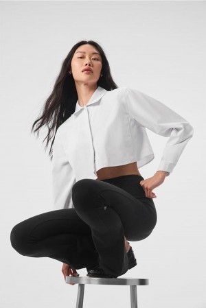 Alo Yoga Take Me Out Button Up Naisten Leikatut Topit Valkoinen | Suomi 6840-AUNHP