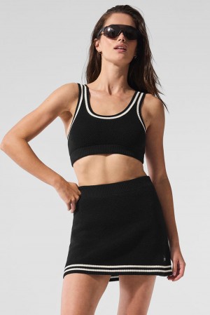 Alo Yoga Tennis Club Sweater Knit Naisten Urheiluliivi Mustat | Suomi 9834-KHYCX