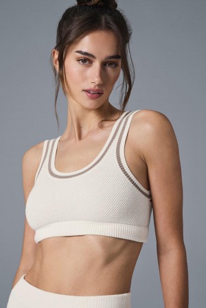 Alo Yoga Tennis Club Sweater Knit Naisten Urheiluliivi Ivory / Gravel | Suomi 7041-MRLCZ
