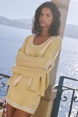 Alo Yoga Tennis Club Sweater Knit Naisten Neuletakki Valkoinen | Suomi 3174-KTMBD