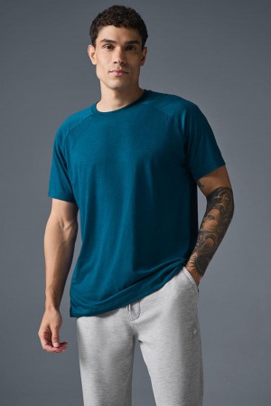 Alo Yoga Triumph Raglan Miesten Juoksupaidat Sininen | Suomi 3820-FWTDM