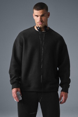 Alo Yoga Triumph Restore Crew Neck Miesten Puserot Mustat | Suomi 4172-LEZVP