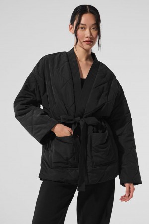 Alo Yoga Urbanite Wrap Naisten Puffer Takki Mustat | Suomi 2087-XPDQZ