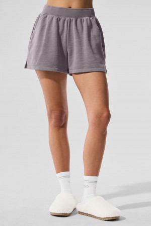 Alo Yoga Washed Low Key Sweat Naisten Shortsit Harmaat Pesu | Suomi 5704-YZPKO
