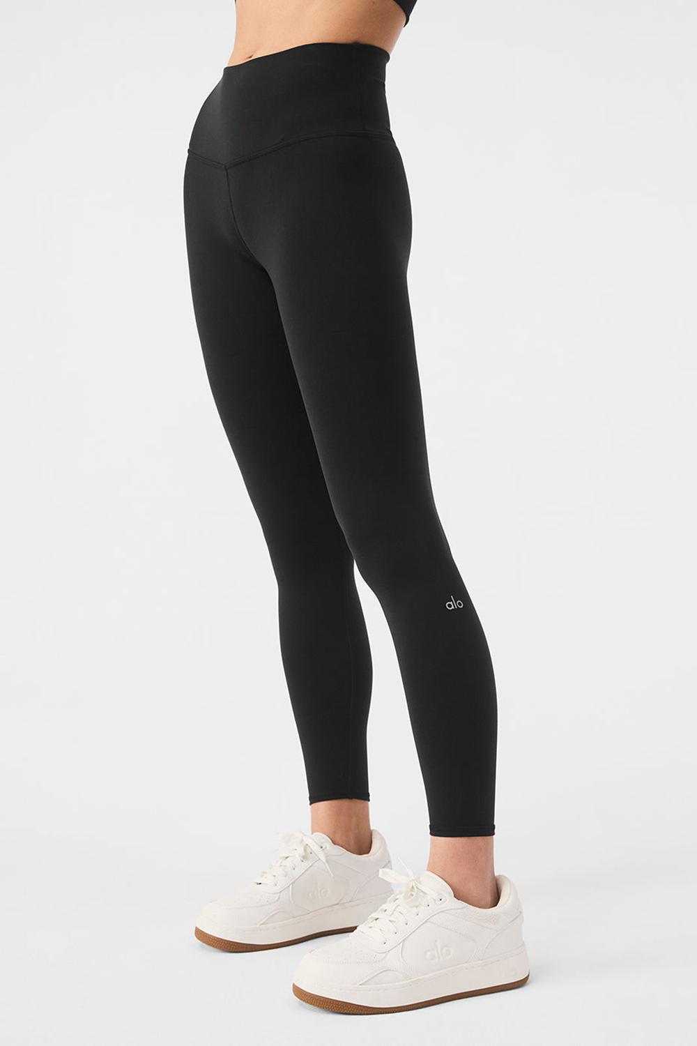 Alo Yoga 7/8 High-Waist Airbrush Naisten Leggings Mustat | Suomi  6948-OPUBX