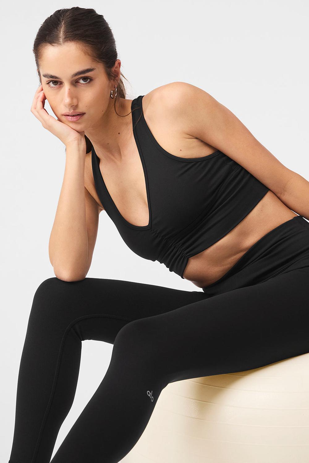 Alo Yoga 7/8 High-Waist Airbrush Naisten Leggings Mustat | Suomi  6948-OPUBX