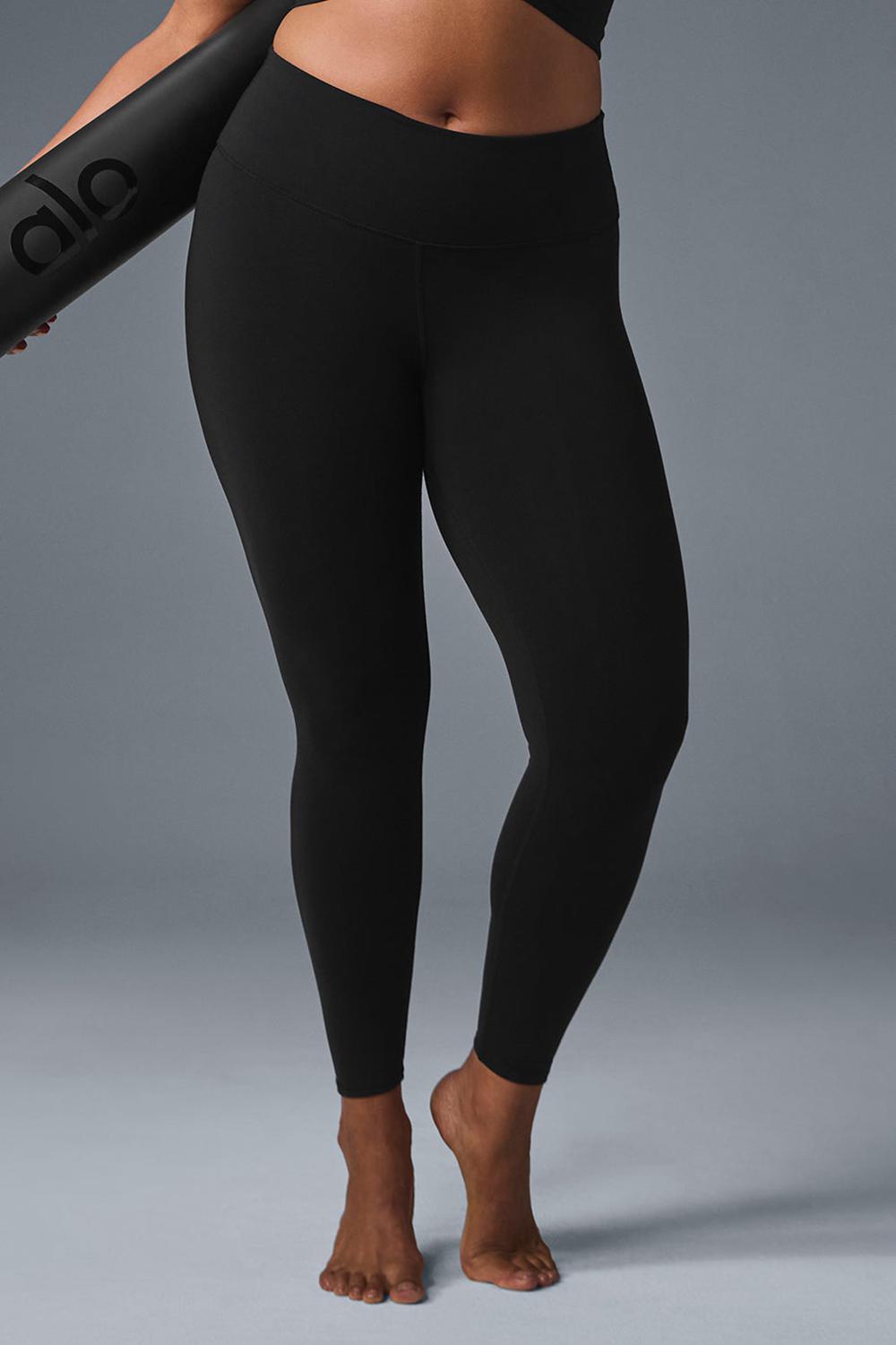 Alo Yoga 7/8 High-Waist Airbrush Naisten Leggings Mustat | Suomi  6948-OPUBX
