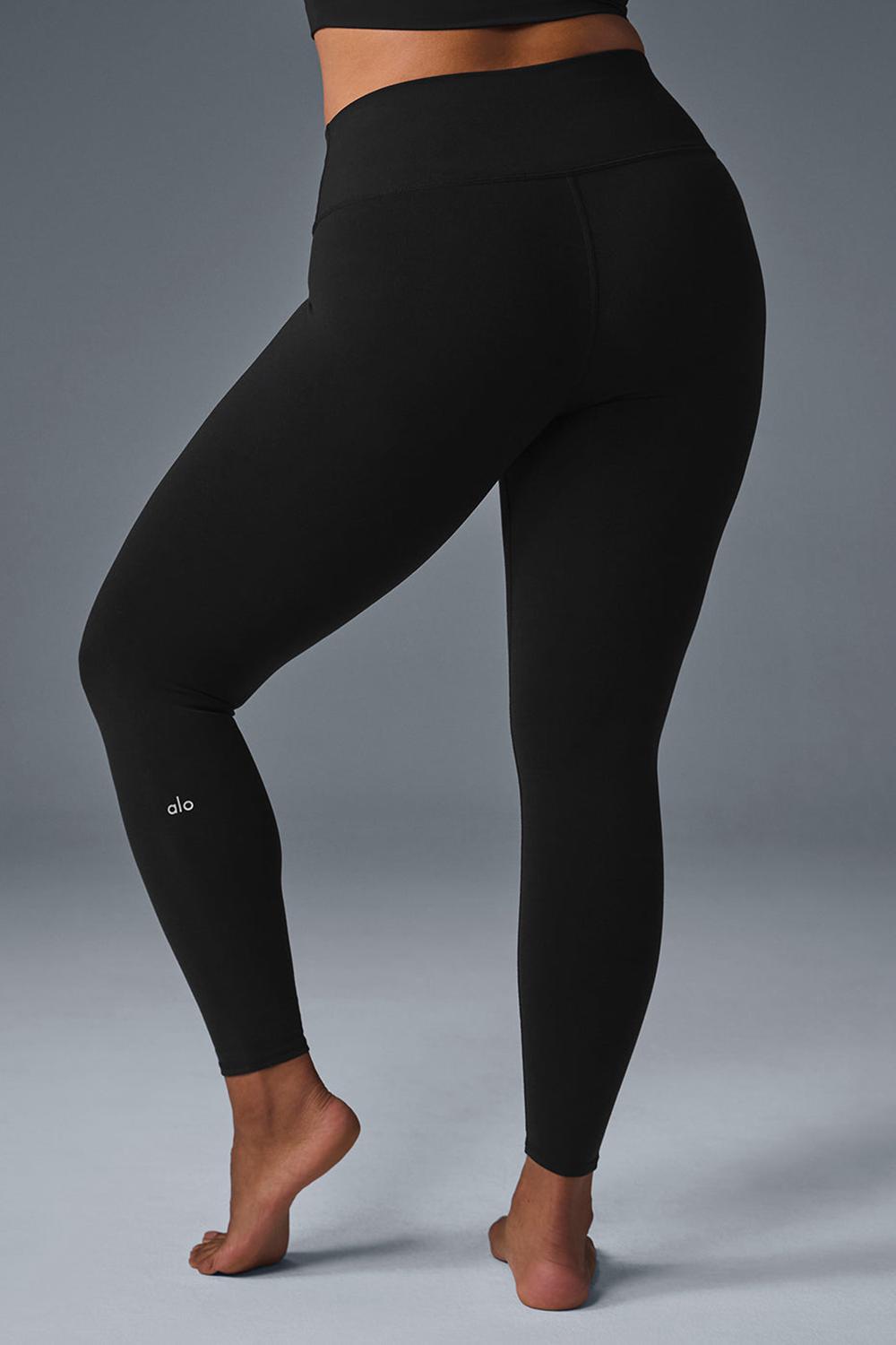 Alo Yoga 7/8 High-Waist Airbrush Naisten Leggings Mustat | Suomi  6948-OPUBX