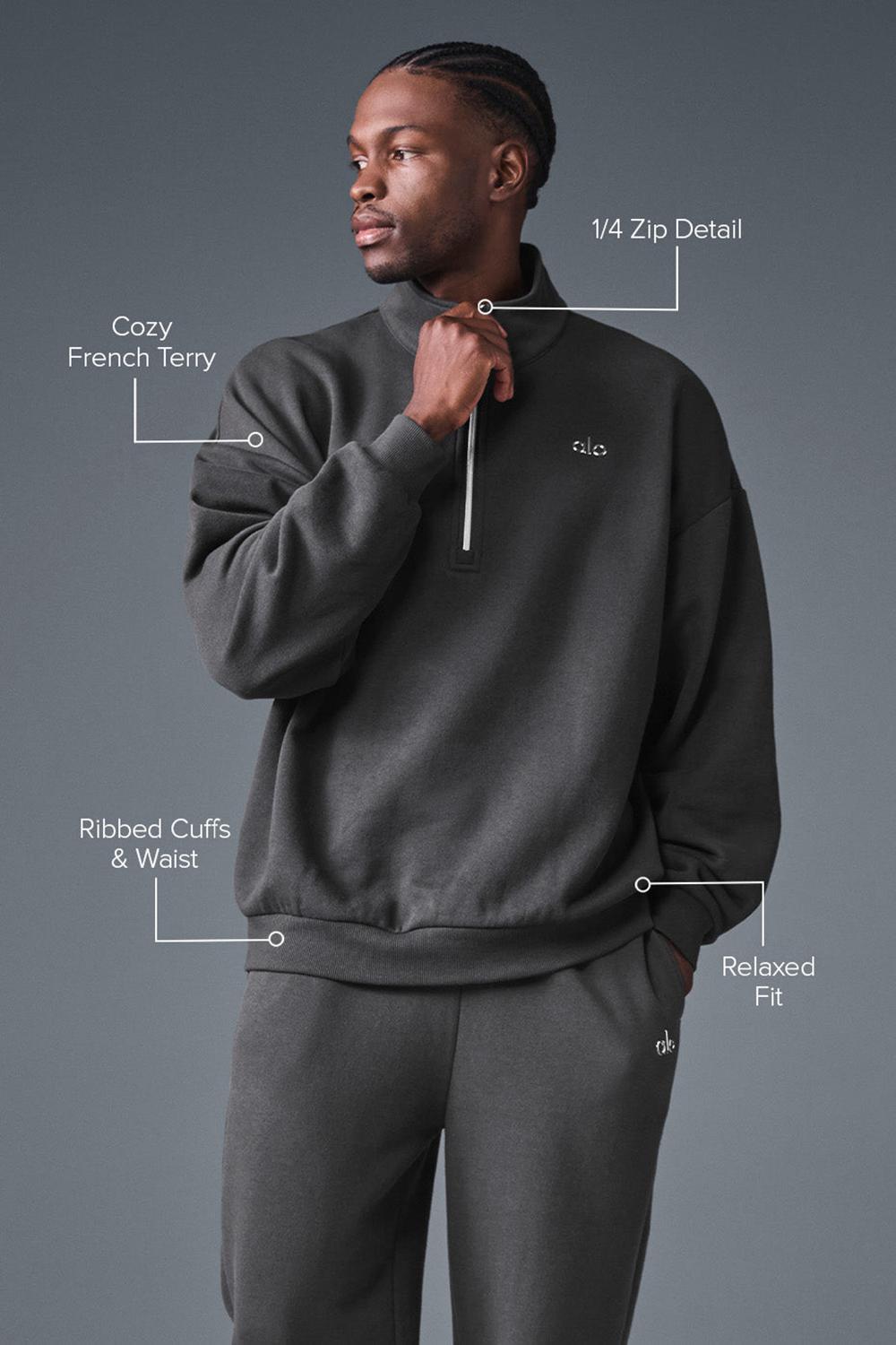 Alo Yoga Accolade 1/4 Zip Miesten Villapusero Anthracite | Suomi  4860-RTKPJ