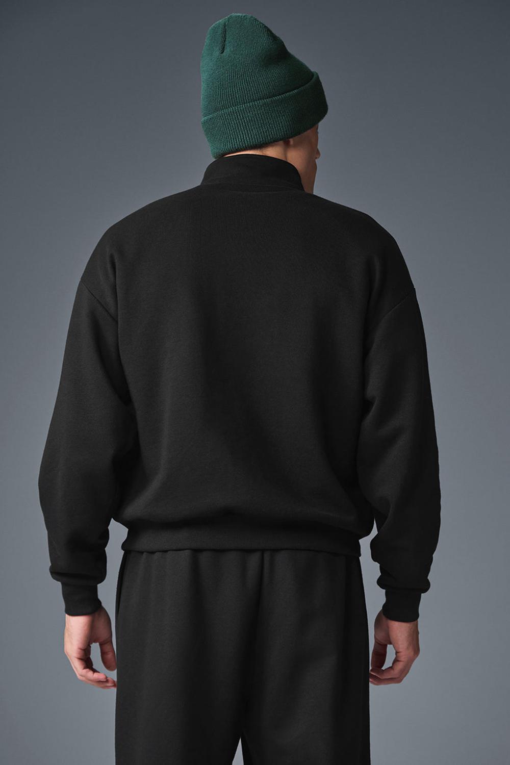 Alo Yoga Accolade 1/4 Zip Miesten Villapusero Mustat | Suomi  1643-PJLMG