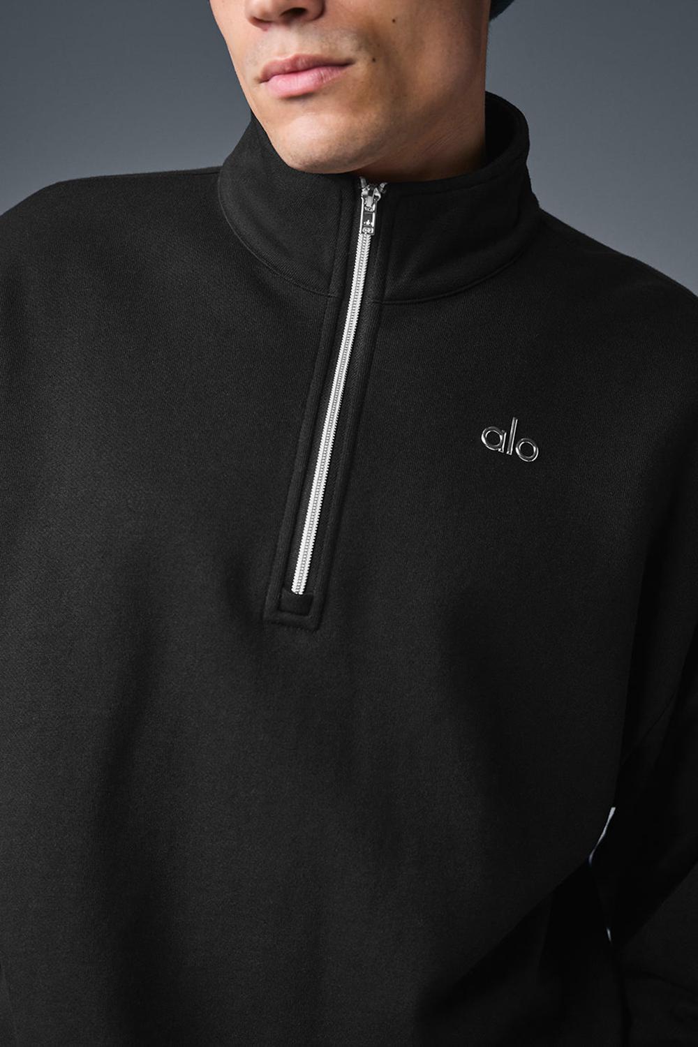 Alo Yoga Accolade 1/4 Zip Miesten Villapusero Mustat | Suomi  1643-PJLMG