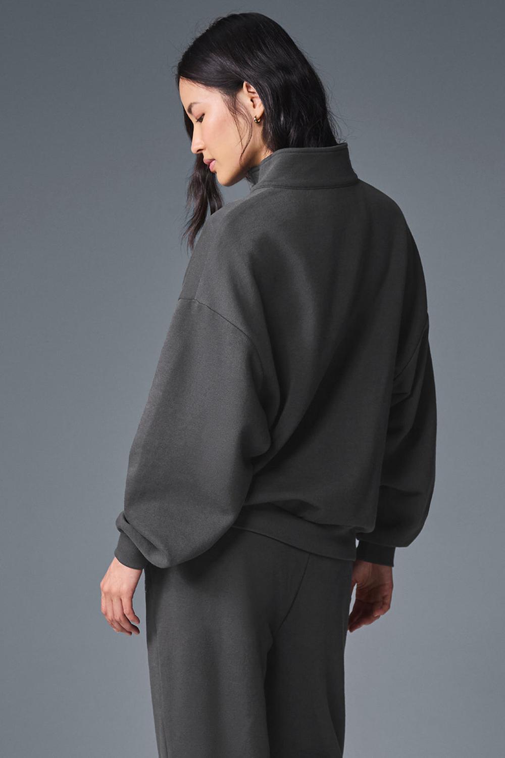 Alo Yoga Accolade 1/4 Zip Naisten Villapusero Anthracite | Suomi  4235-ABXWT
