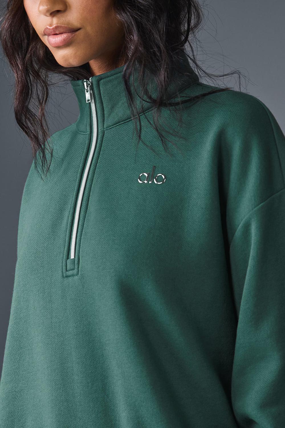 Alo Yoga Accolade 1/4 Zip Naisten Villapusero Winter Ivy | Suomi  7219-SYOZV