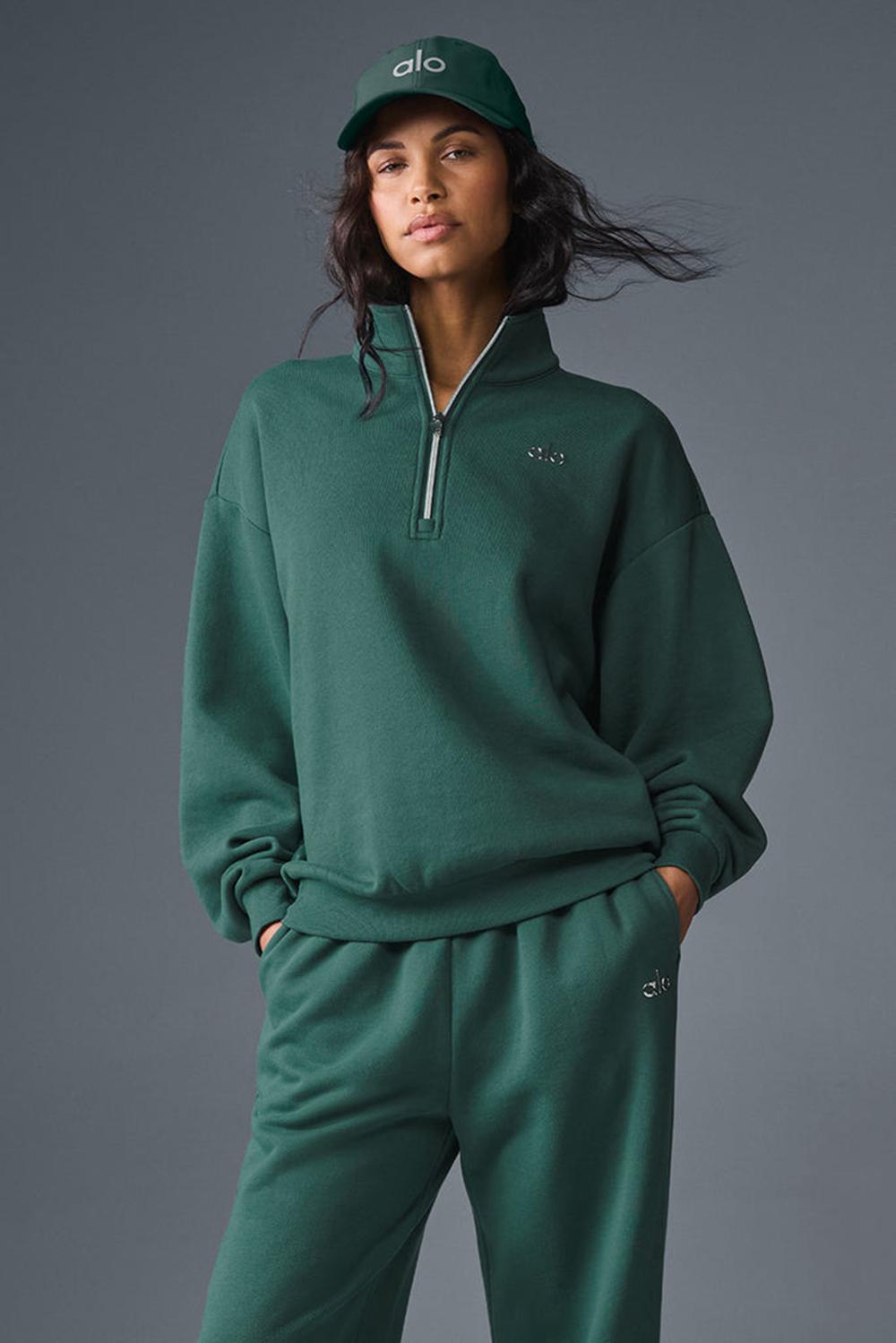 Alo Yoga Accolade 1/4 Zip Naisten Villapusero Winter Ivy | Suomi  7219-SYOZV