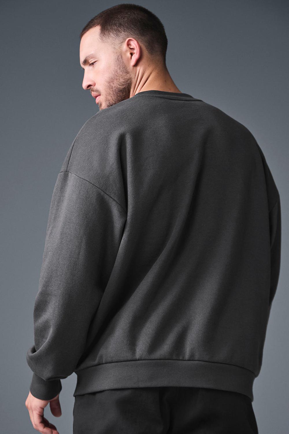 Alo Yoga Accolade Crew Neck Miesten Villapusero Anthracite | Suomi  4729-OLEWK