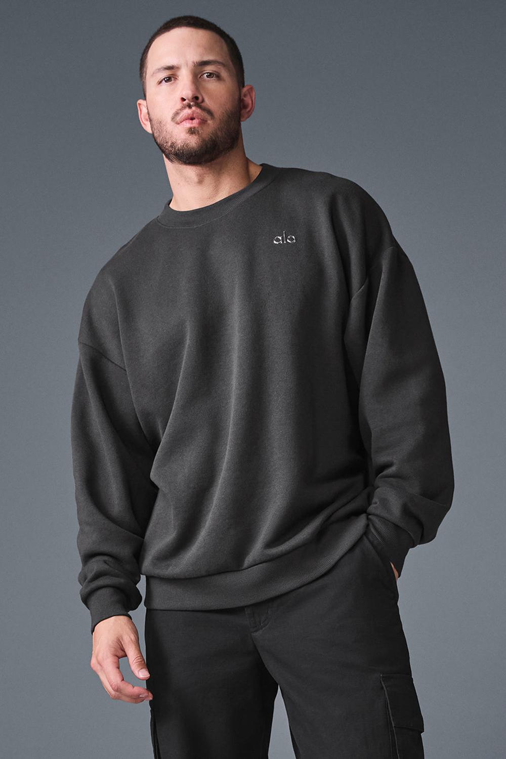 Alo Yoga Accolade Crew Neck Miesten Villapusero Anthracite | Suomi  4729-OLEWK