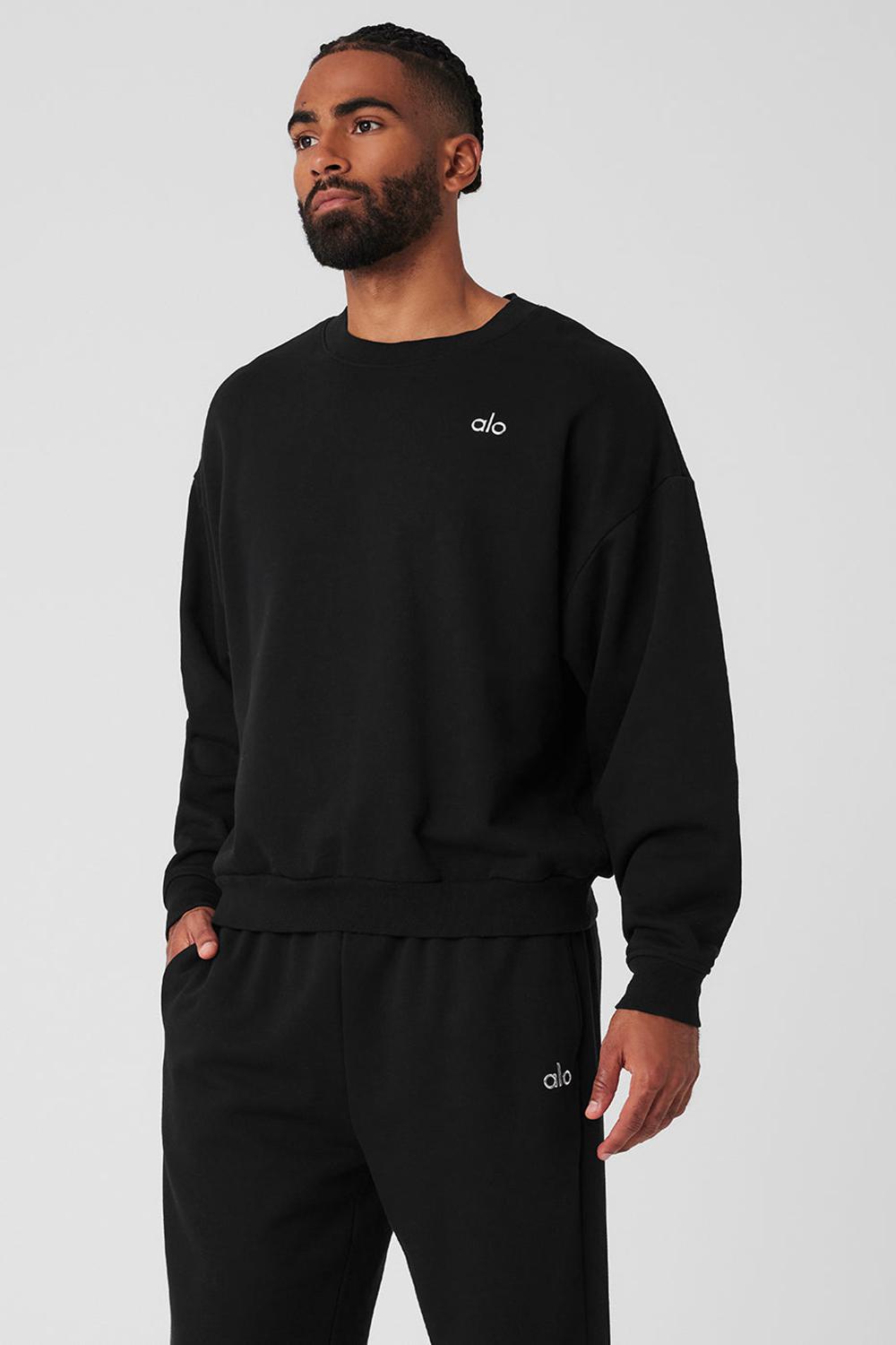 Alo Yoga Accolade Crew Neck Miesten Villapusero Mustat | Suomi  1764-NRUTO