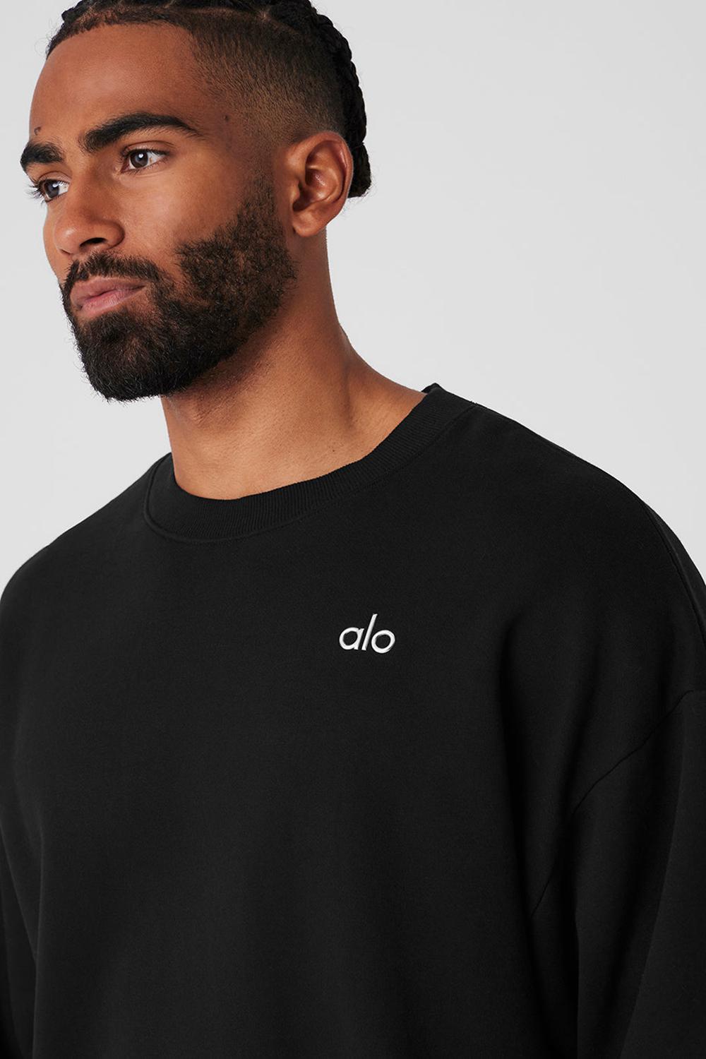 Alo Yoga Accolade Crew Neck Miesten Villapusero Mustat | Suomi  1764-NRUTO