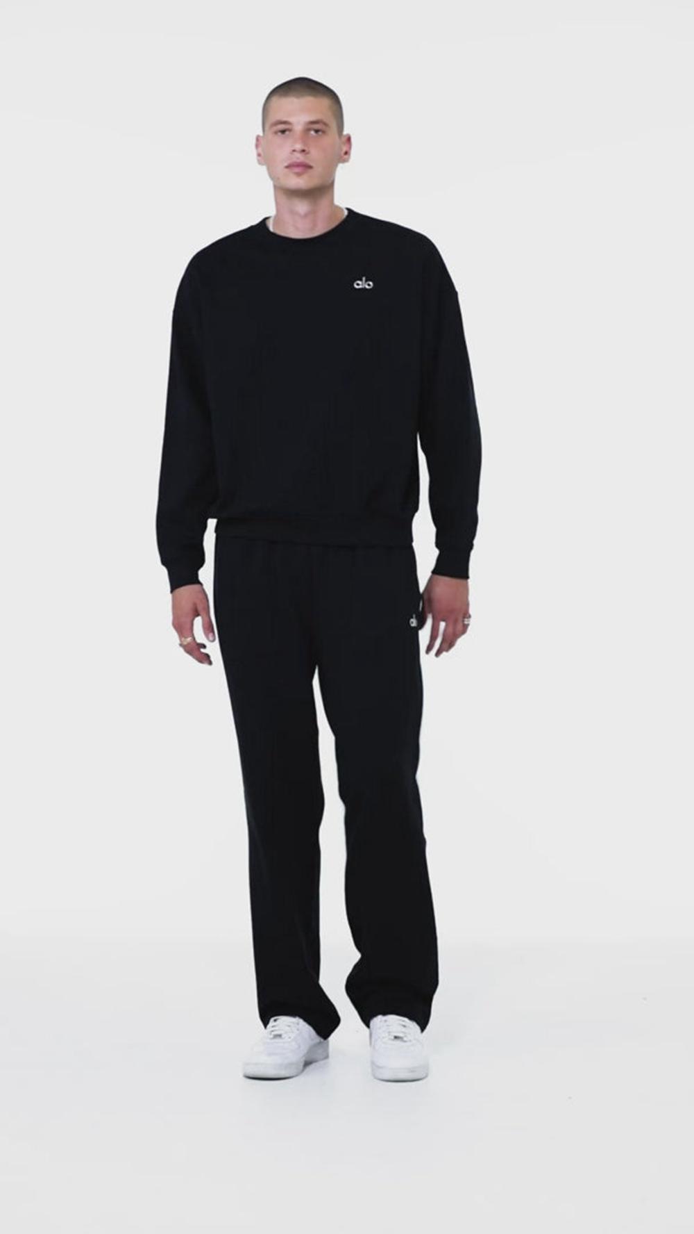 Alo Yoga Accolade Crew Neck Miesten Villapusero Mustat | Suomi  1764-NRUTO
