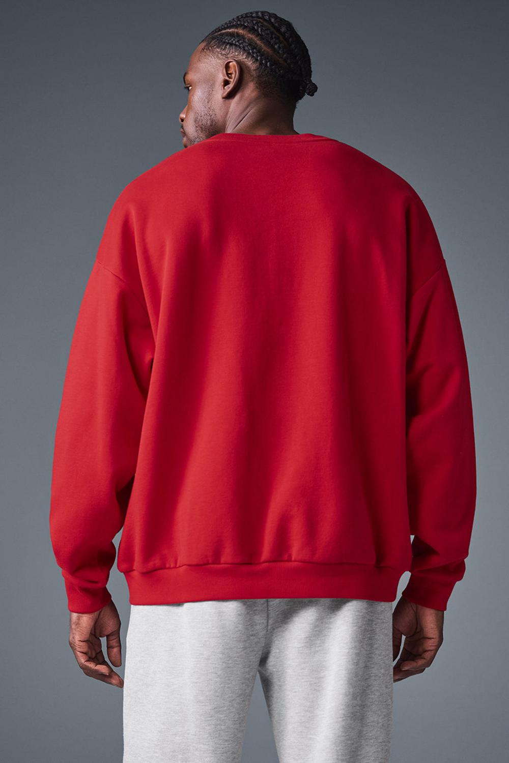 Alo Yoga Accolade Crew Neck Miesten Villapusero Punainen | Suomi  9483-ZIENF