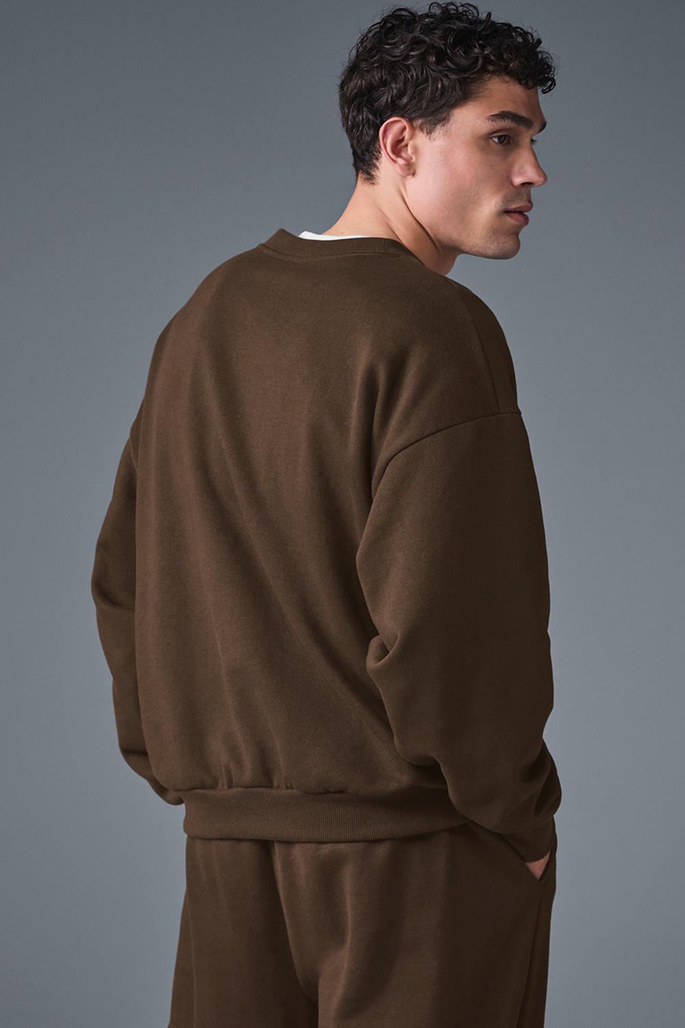 Alo Yoga Accolade Crew Neck Miesten Villapusero Espresso | Suomi  5873-KFOMX