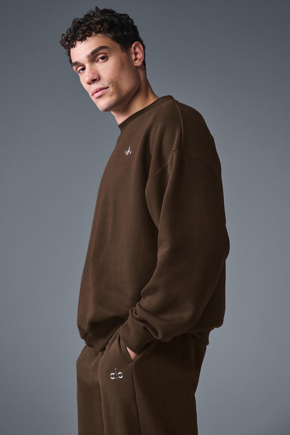 Alo Yoga Accolade Crew Neck Miesten Villapusero Espresso | Suomi  5873-KFOMX