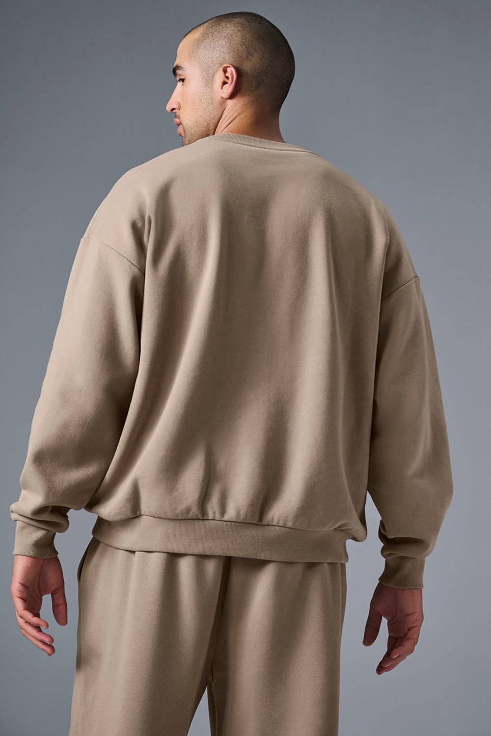 Alo Yoga Accolade Crew Neck Miesten Villapusero Gravel | Suomi  7381-THZDE