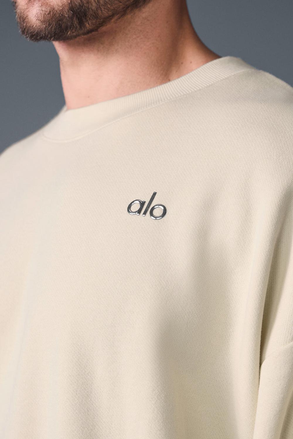 Alo Yoga Accolade Crew Neck Miesten Villapusero Oat Milk | Suomi  9406-NUPMS