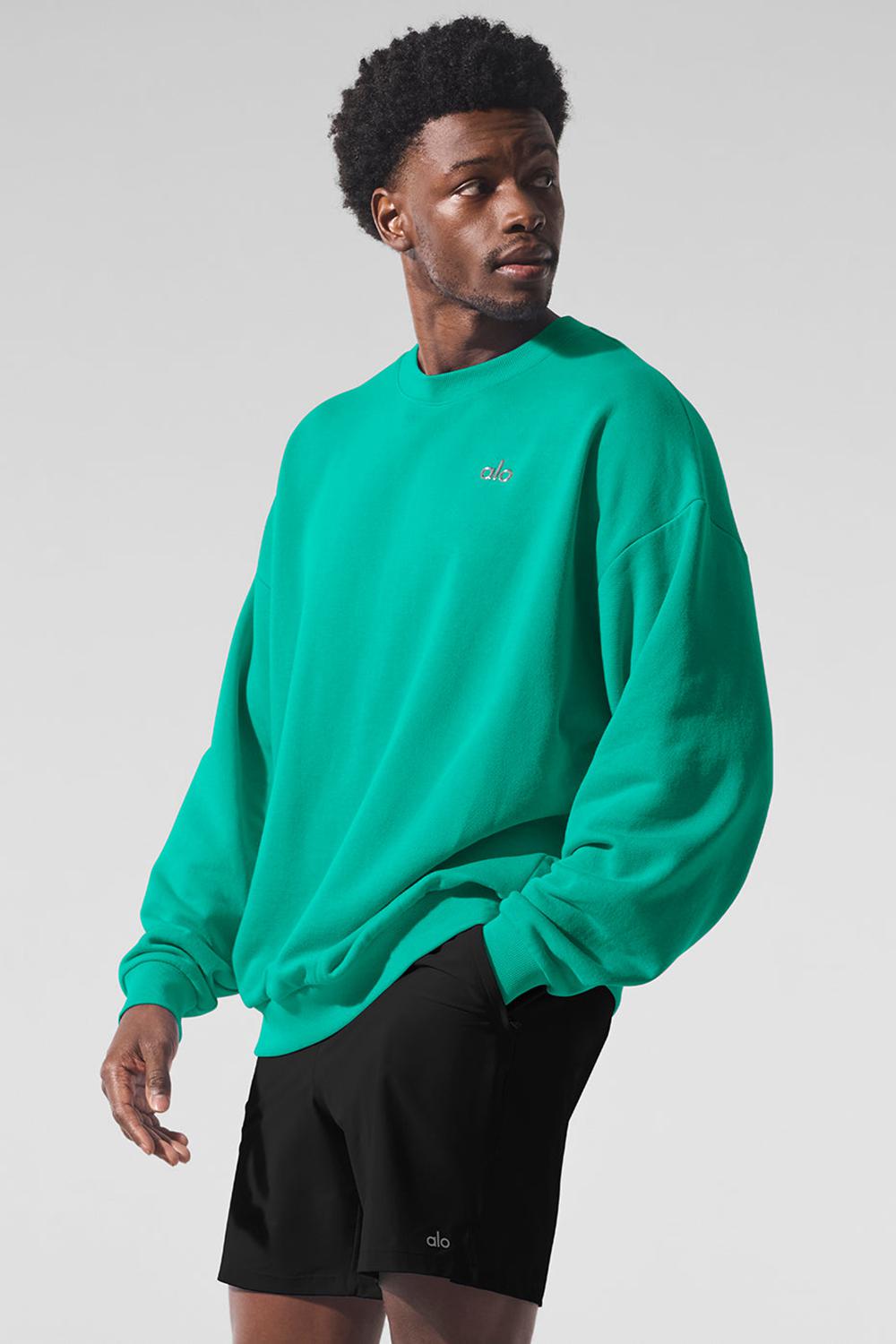 Alo Yoga Accolade Crew Neck Miesten Villapusero Vihreä | Suomi  1028-SNXTZ