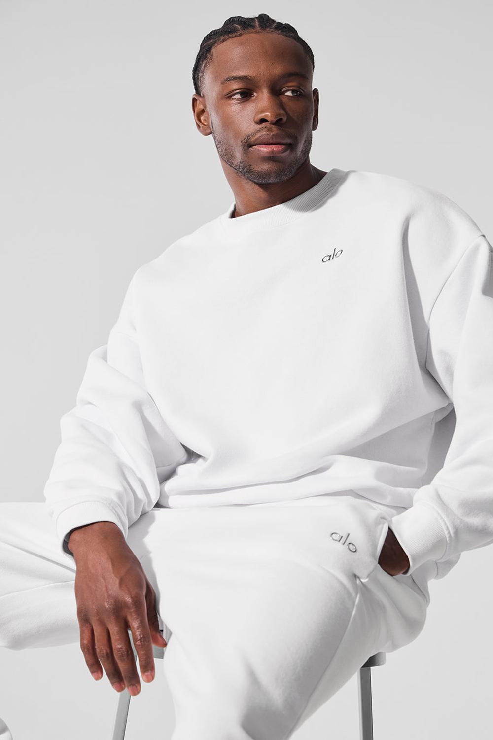 Alo Yoga Accolade Crew Neck Miesten Villapusero Valkoinen | Suomi  2596-DCYZN