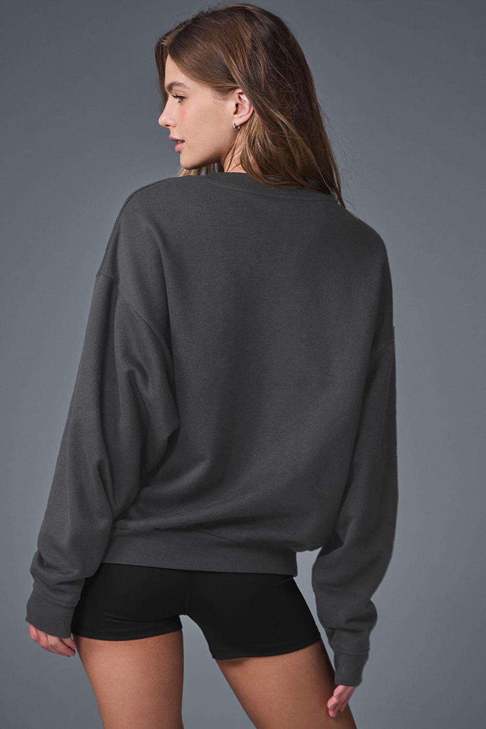 Alo Yoga Accolade Crew Neck Naisten Villapusero Anthracite | Suomi  5208-RPNEU