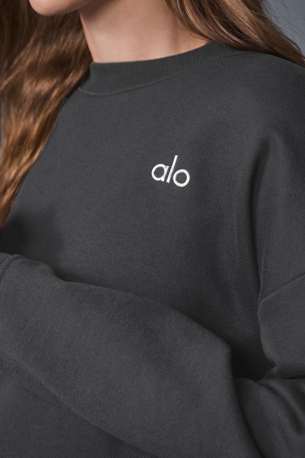 Alo Yoga Accolade Crew Neck Naisten Villapusero Anthracite | Suomi  5208-RPNEU