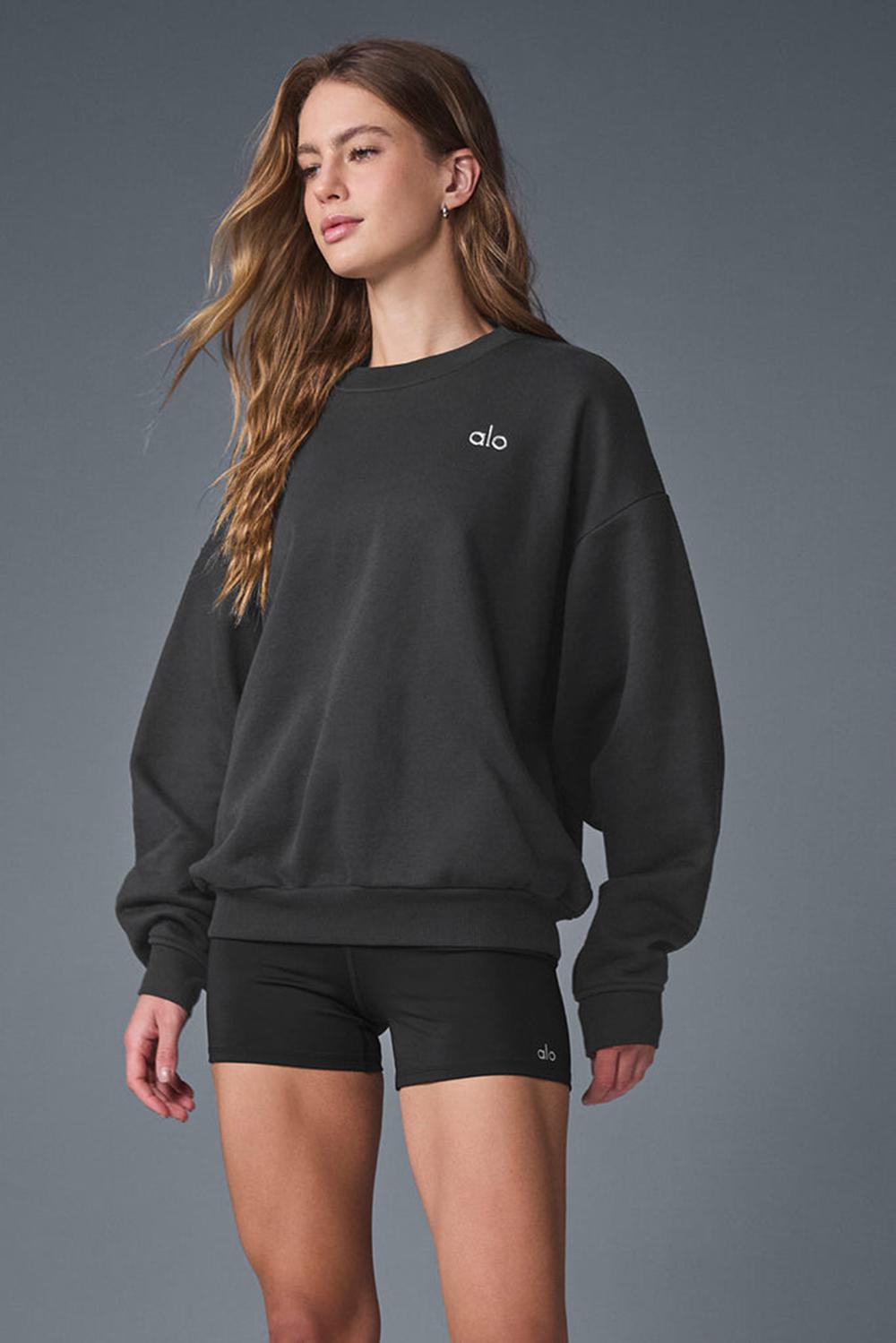 Alo Yoga Accolade Crew Neck Naisten Villapusero Anthracite | Suomi  5208-RPNEU