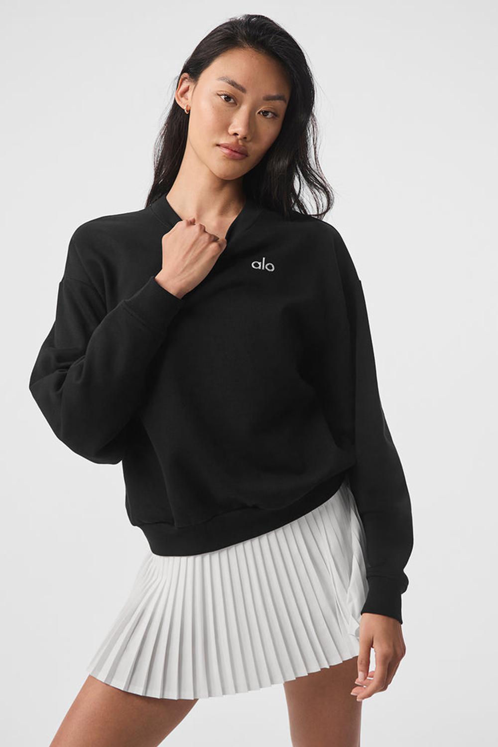 Alo Yoga Accolade Crew Neck Naisten Villapusero Mustat | Suomi  9628-XCUIW