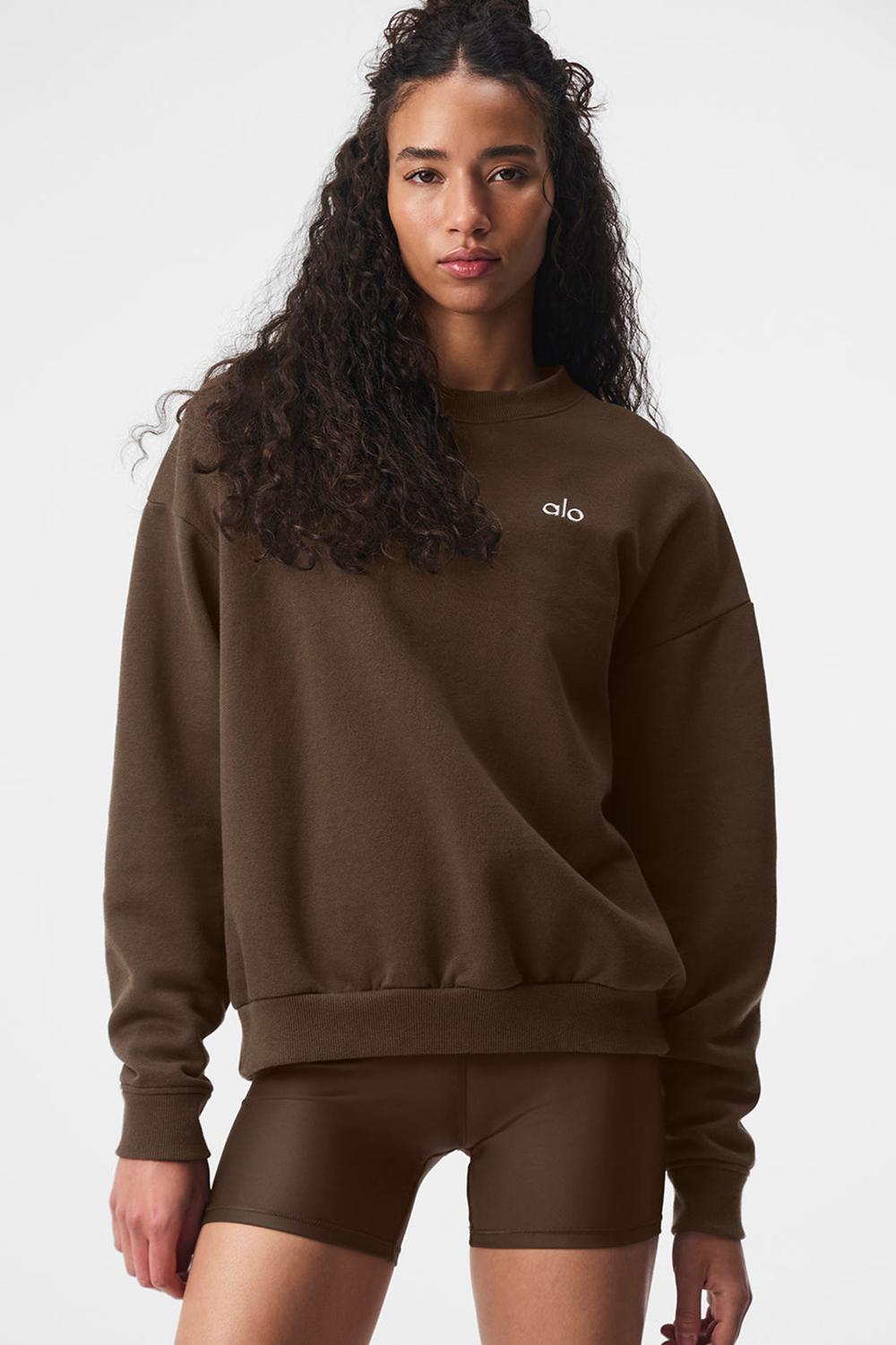 Alo Yoga Accolade Crew Neck Naisten Villapusero Espresso | Suomi  1746-NVDFC
