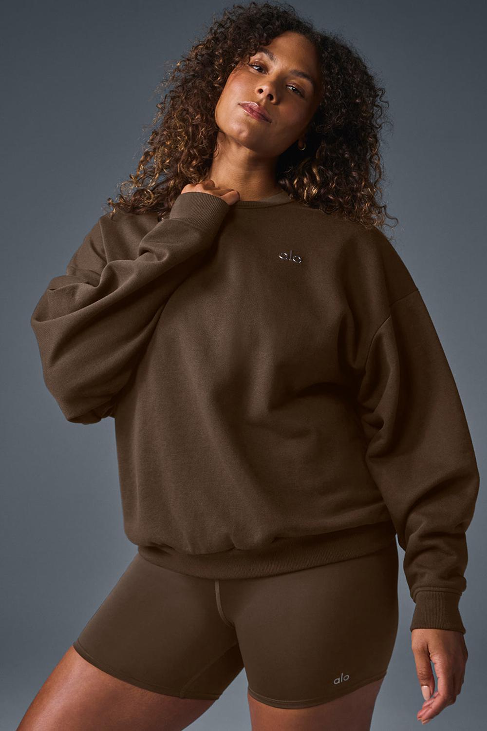 Alo Yoga Accolade Crew Neck Naisten Villapusero Espresso | Suomi  1746-NVDFC