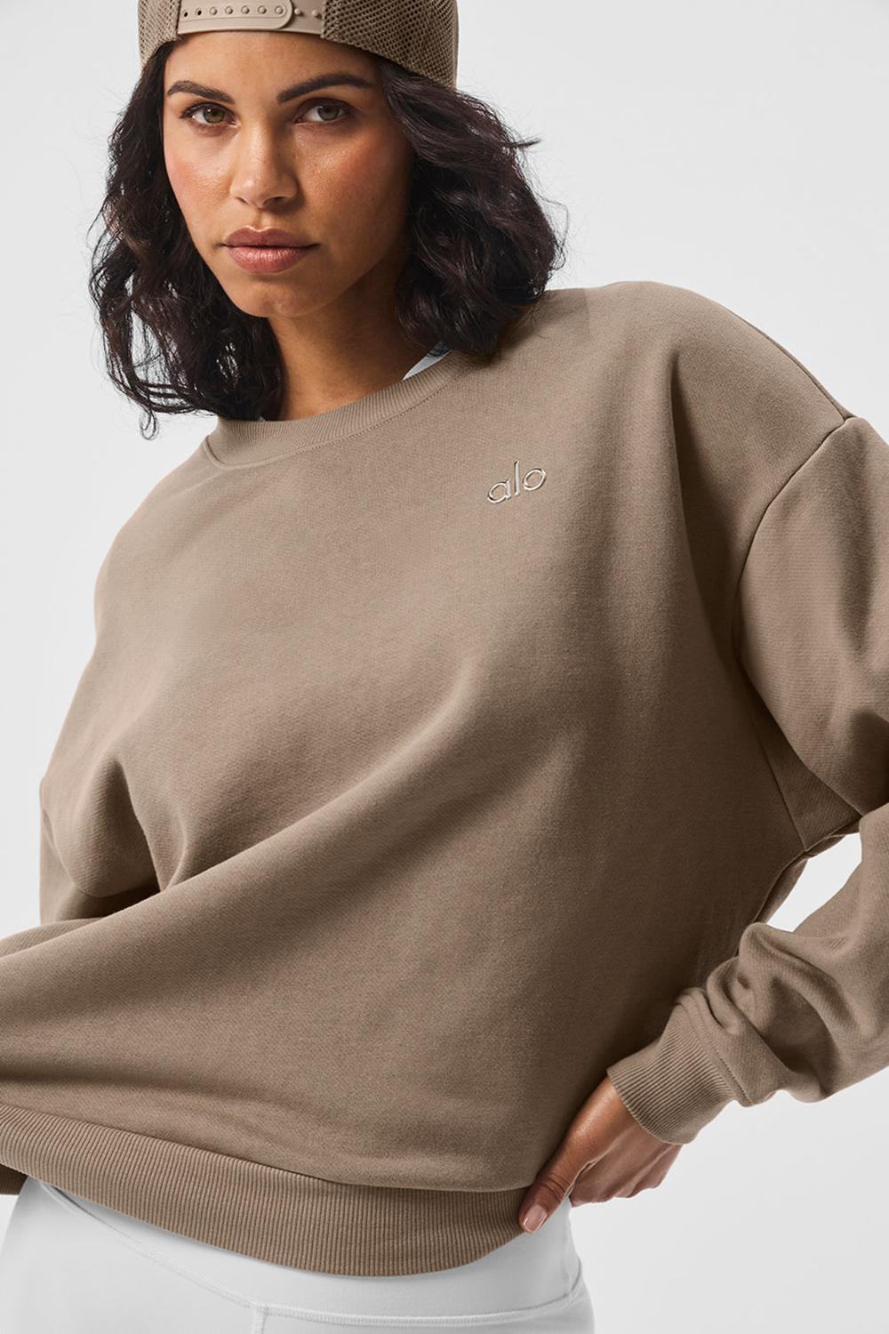 Alo Yoga Accolade Crew Neck Naisten Villapusero Gravel | Suomi  3675-CIDKG