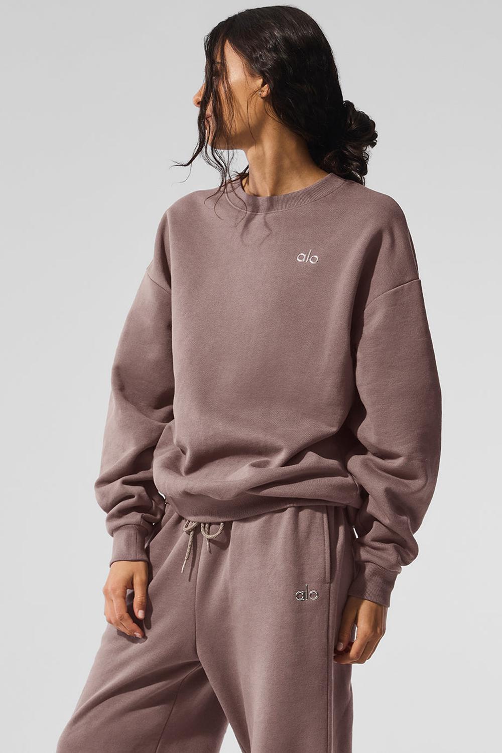 Alo Yoga Accolade Crew Neck Naisten Villapusero Mushroom | Suomi  3856-GFXAO