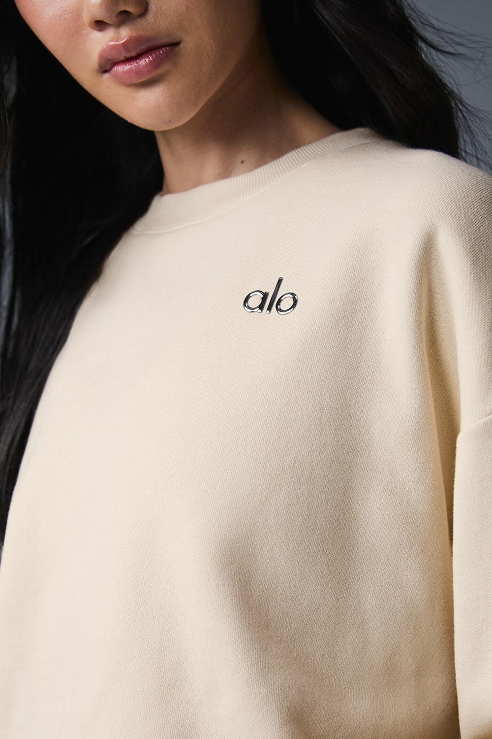 Alo Yoga Accolade Crew Neck Naisten Villapusero Oat Milk | Suomi  4736-SXMVK